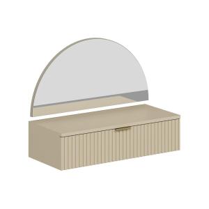 Tocador flotante con espejo y LEDs - 1 cajón - Beige - FRAL…