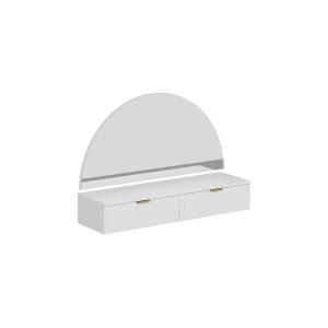 Tocador flotante con espejo y LEDs - 2 cajones - Blanco - F…