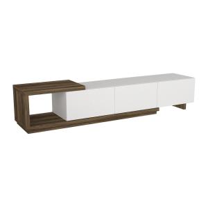 Mueble TV con 3 cajones y 1 estante - Blanco y natural - DU…