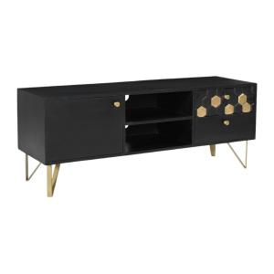 Mueble TV con 1 puerta 2 cajones y 2 estantes de madera de…