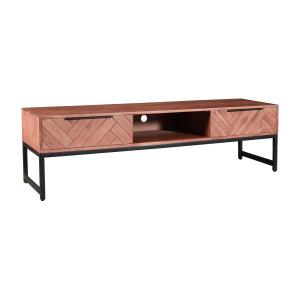 Mueble de TV 2 cajones y 1 estante de madera de acacia y me…