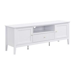 Mueble TV con 2 puertas 1 cajón y 1 estante de MDF - Blanco…