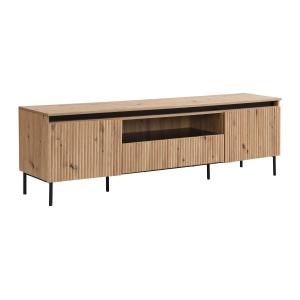 Mueble de TV 2 puertas 1 cajón y 1 estante en MDF y metal -…