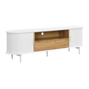 Mueble TV con 2 puertas correderas 1 cajón y 1 estante de M…