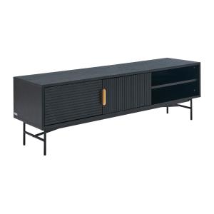 Mueble TV con 2 puertas y 2 estantes chapado en roble y met…