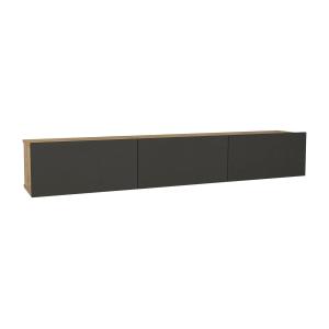 Mueble TV flotante con 3 puertas - Antracita y Natural clar…