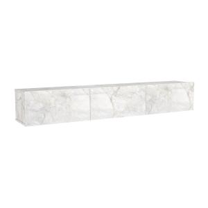 Mueble TV flotante con 3 puertas - Efecto mármol blanco - V…