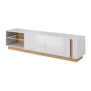 Mueble TV MURARI - 2 puertas y 2 estantes - Con LEDs - Blan…