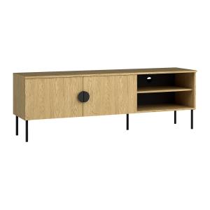 Mueble de TV con 2 puertas y 2 estantes - Natural y negro -…