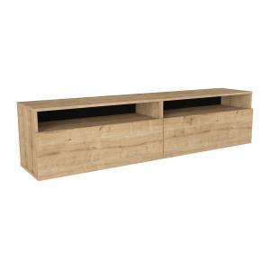 Mueble TV suspendido con 2 puertas y 2 huecos - Natural - K…