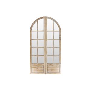 Biombo espejo de madera de pino con efecto envejecido - 2 p…