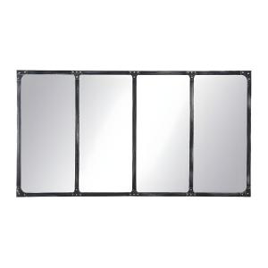 Espejo industrial de hierro - Ancho 140 x Alt. 75 cm - Negr…