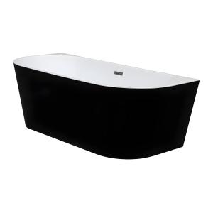 Bañera exenta - 245L - 170 x 75 x 58 cm - Negro brillante -…