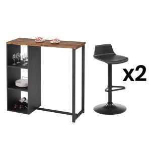 Pack "Bar": Mueble de bar MORENA   2 taburetes de bar CALAS…
