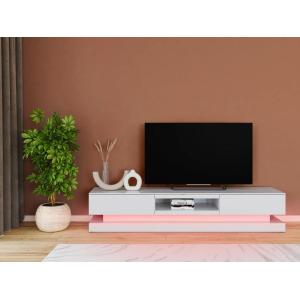 Mueble TV FIRMAMENT - MDF lacado blanco - LEDs - 2 cajones…