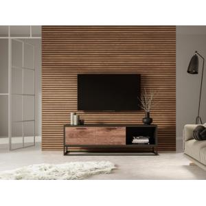 Mueble de TV con 2 cajones y 1 estante de madera de acacia…