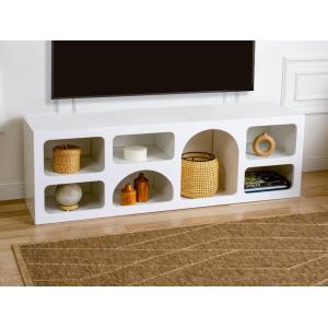 Mueble TV con 7 compartimentos - Blanco - LUELA