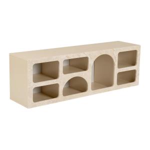 Mueble TV con 7 estantes - Efecto mármol beige - LUELA