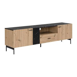 Mueble TV con 2 puertas 1 cajón y 1 estante de MDF y metal…