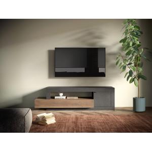 Mueble TV con 1 puerta 1 cajón y 1 estante - Natural y antr…