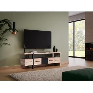 Mueble para TV con 5 cajones y 1 estante de madera de acaci…