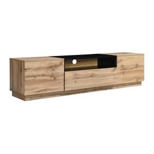 Mueble TV con 2 puertas 1 cajón y 1 estante - Natural y Neg…