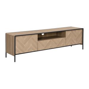 Mueble TV con 2 puertas 1 cajón y 1 estante en MDF y acero…