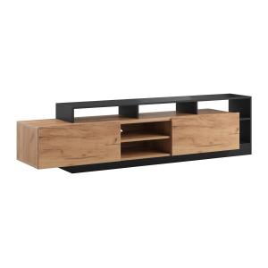 Mueble para TV con 2 puertas y 6 estantes con LEDs - Natura…