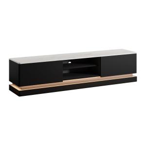 Mueble TV 2 cajones y 2 estantes con LEDs de MDF - Negro y…