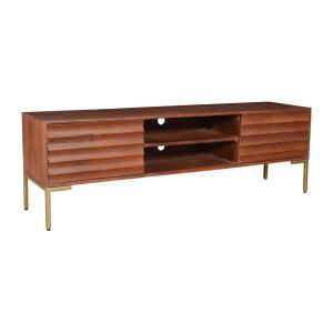 Mueble para TV con 2 puertas y 2 estantes de madera de mang…