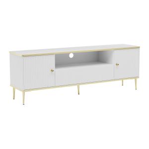 Mueble TV con 2 puertas 1 cajón y 1 estante de MDF y acero…