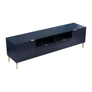 Mueble TV con 2 puertas 2 cajones y 2 estantes de MDF y ace…