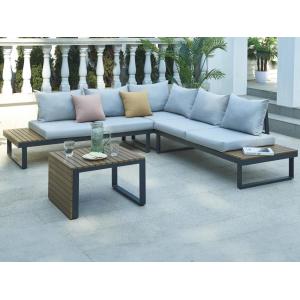 Conjunto de jardín modular de aluminio y polywood: 1 sofá e…