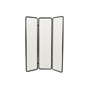 Biombo espejo de metal - L. 146 x A. 180 cm - Negro - MIROLY