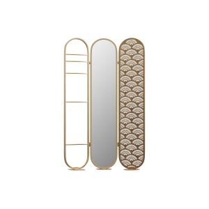 Biombo espejo art déco de metal - 3 paneles - L. 117 x A. 1…