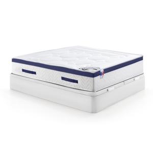 Cama 180 x 200 cm - somier arcón blanco   colchón de muelle…