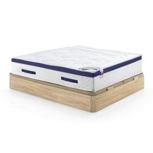 Cama 180 x 200 cm - somier arcón natural claro   colchón de…