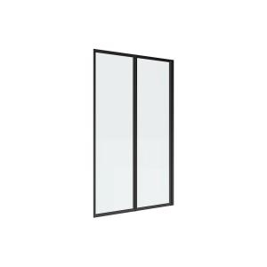 Mampara de bañera plegable de metal estilo taller - Negro m…