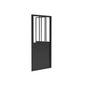 Mampara de ducha con puerta pivotante negro mate estilo ind…