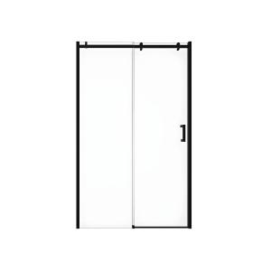 Puerta de ducha corredero con ruedas negro mate estilo indu…