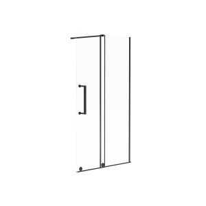 Mampara de ducha italiana con puerta corredera de metal neg…