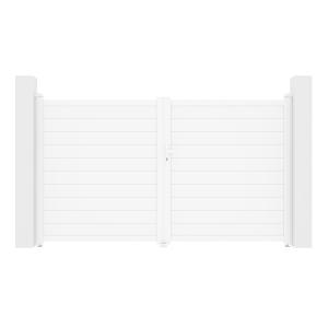 Portón de aluminio Ancho 305 x Alt. 181 cm blanco - NAZARIO