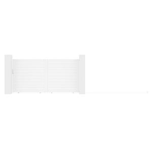 Portón corredero aluminio Ancho 374 x Alt. 180 cm blanco -…