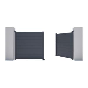Puerta batiente de aluminio macizo L305 x H150 cm antracita…