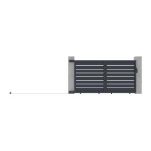 Puerta corredera eléctrica de aluminio con diseño perforado…