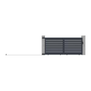 Puerta corredera de aluminio perforado L374 x H165 cm antra…