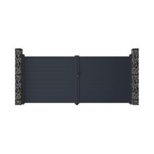 Portón de aluminio color antracita NAZARIO - Ancho 392 x Al…
