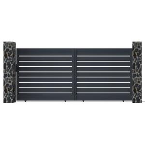 Portón corredero de aluminio - PRIMO - 392x176 cm