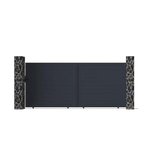Portón corredero de aluminio antracita NAZARIO - Ancho 392…