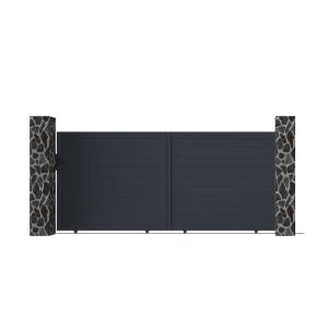 Portón corredero de aluminio antracita NAZARIO - Ancho 350…